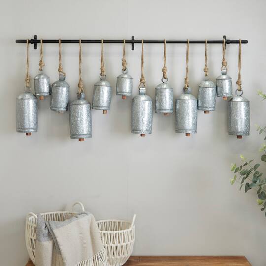 48" Metal Bohemian Decorative Cow Bells